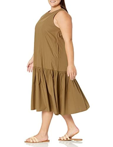 The Drop Women's Ilana Loose Sleeveless Wide-Hem Poplin Maxi Dress, Capers Olive, L - Image 7