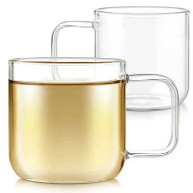 Teabloom Set of Two Premium Borosilicate Glass Cups - 6 Ounces / 180 ml - Stain-free and Microwave Safe - Image 1