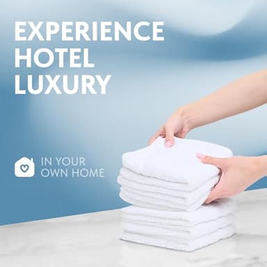 White Classic Luxury Cotton Washcloths 13x13 Inch - 650 GSM Turkish Cotton | Hotel, Spa, Bathroom Face Towel | 12 Pack - Image 5