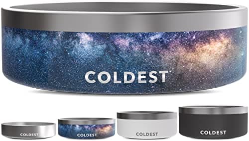 Coldest Dog Bowl - Anti Rust Metal, Non Slip, 3 Layers Insulated Stainless Steel Dog Bowls - Spill Proof & Heavy Duty - Water Bowl for Dogs, Cats & Pets, Dish Washer Safe (42 oz, Into The Beyond) - Image 1