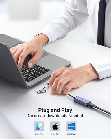 BENFEI USB 3.0 to Ethernet Adapter, USB C to RJ45 Gigabit LAN (1000Mbps) Network Adapter, Compatible with MacBook/Pro/Air, Surface Pro, Windows 11/10/8/7, Mac OS [Aluminium Shell&Nylon Cable] - Image 5