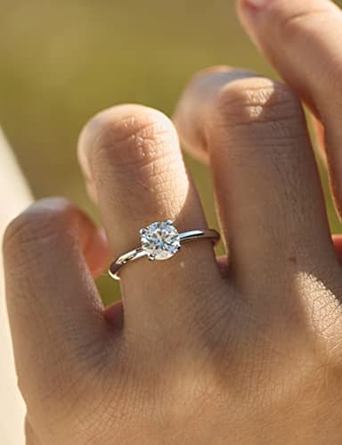 IMOLOVE Moissanite Solitaire Engagement Ring for Women, Women's Engagement Rings Moissanite Promise Rings 1CT D Color VVS1 Clarity Wedding band 925 Sterling Silver with 18K Gold Plated-5.5 - Image 3