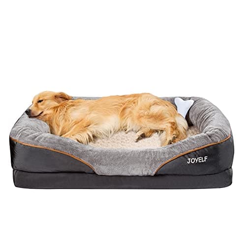 JOYELF XLarge Memory Foam Dog Bed, Orthopedic Dog Bed & Sofa with Removable Washable Cover and Squeaker Toy as Gift - Image 1
