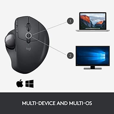 Logitech MX Ergo Wireless Trackball Mouse, Ergonomic Design, Move Content Between 2 Windows and Apple Mac Computers (Bluetooth or USB), Rechargeable - Image 11