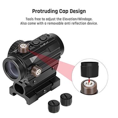 Feyachi RDS-36 1x22mm 5 MOA Red & Green Dot Sight Red & Green Dot Scope with 0.83” Riser Mount Absolute Co-Witness Height - Image 4