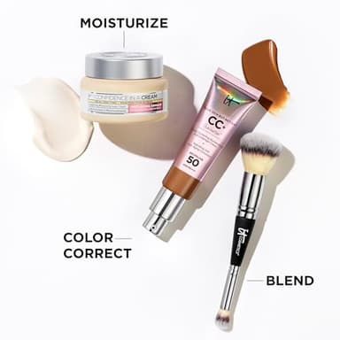 IT Cosmetics CC+ Cream Illumination (Light Medium) - Radiant Full Coverage Foundation With SPF 50+, Color Corrector & Hydrating Anti-Aging Serum, Hydrolyzed Collagen + Peptides - 1.08 fl oz - Image 7