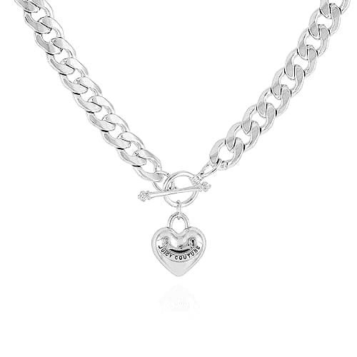 Juicy Couture Silvertone Heart Charm Necklace for Woman - Image 1