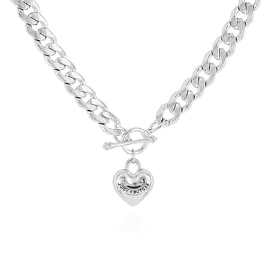 Juicy Couture Silvertone Heart Charm Necklace for Woman - Image 1