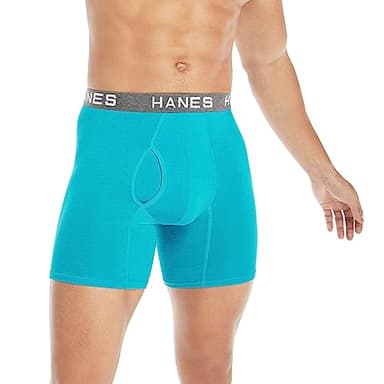 Hanes Ultimate Men's Comfort Flex Fit Boxer Briefs, Ultra Soft Cotton Modal Blend, Red/Blue/Navy-4 Pack, X-Large - Image 2
