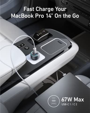 Anker USB-C Car Charger, iPhone 17 Car Charger, 67W 3-Port Compact Fast Charger, 535 Car Adapter with PIQ 3.0 for iPhone 17/16/15/14 Series, Galaxy S25/24/23, MacBook, iPad, and More (Cable Included) - Image 3