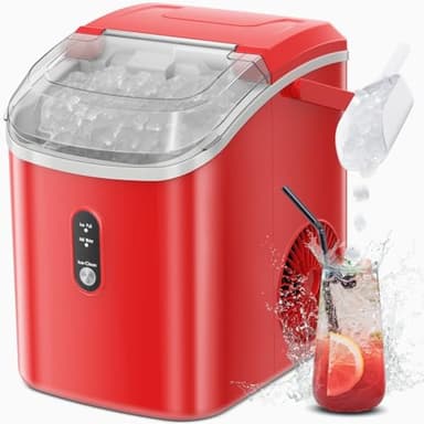 Ice Makers Countertop with Soft Chewable Pellet Ice, Pebble Ice Maker Machine with Self-Cleaning, 22Lbs/24Hrs, One-Click Operation, Ice Basket/Ice Scoop for Home/Office/Bar/Party - Image 3