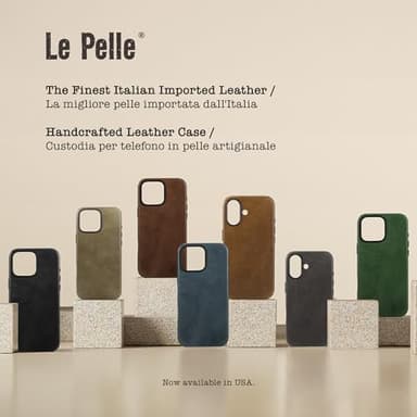Le Pelle - Handcrafted Premium Italian Leather Case for iPhone 16 Pro - Compatible with Magsafe - Two-Tone Effect with Unique Patina Over Time - Sand Dune - Image 2