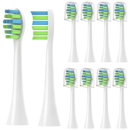 YMPBO 10 Pack Toothbrush Replacement Heads Compatible with 7AM2M AM100/AM105/AM111 Electric Toothbrush, Soft Brush Bristles, White - Image 1