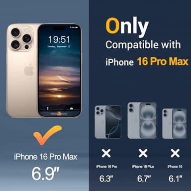 Temdan for iPhone 16 Pro Max Case [Compatible with MagSafe] [Military-Grade Drop Protection] [Anti-Fingerprint] [Anti-Scratch] Slim Silky-Soft Touch Translucent Matte Case 6.9 inch, Black - Image 2