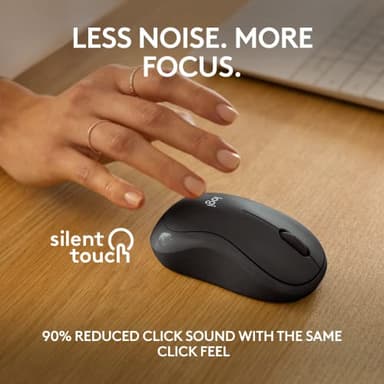 Logitech M240 Silent Bluetooth Mouse, Wireless, Compact, Portable, Smooth Tracking, 18-Month Battery, for Windows, macOS, ChromeOS, Compatible with PC, Mac, Laptop, Tablets - Graphite - Image 3