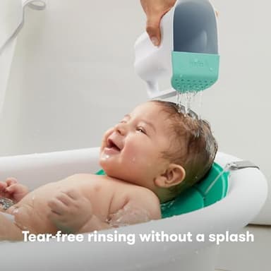 Frida Baby Control The Flow Bath Rinse Cup, Tear Free Rinser to Wash Hair and Body with Easy Grip Handle and Removable Rain Shower, Made in USA - Image 2