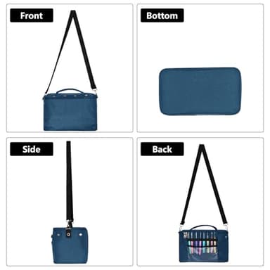 Crochet Yarn Knitting Bag, Yarn Holder Storage Organizer 13"inch Portable Breathable Travel Yarn Bag for Girls,Mother Gift for her(No Accessories Included), Blue - Image 4