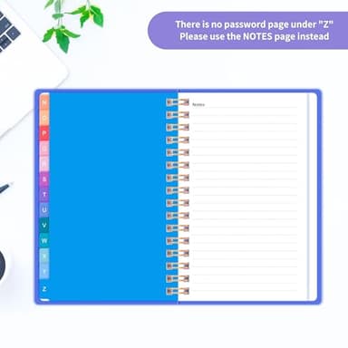 Spiral Password Book with Alphabetical Tabs - 5.8" X 8.2" Small Password Keeper Book with Inner Pocket for Seniors, Large Print, Hardcover, 450 Logins – Monthly Planner ，Home, Office, Family Planning - Image 6