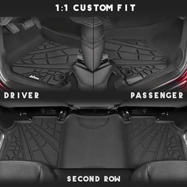 KARPAL Floor Mats for Ram 2500/3500 Crew Cab 2019-2025, TPE All-Weather Floor Liners 1st & 2nd Row Car Mats, Ram Accessories - Image 4