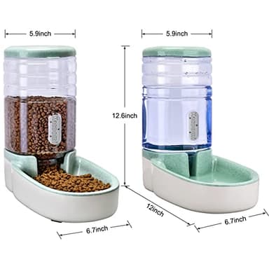 Kacoomi Automatic Dog Cat Feeder and Water Dispenser Gravity Food Feeder and Waterer Set with Pet Food Bowl for Small Medium Dog Puppy Kitten, Large Capacity 1 Gallon x 2 - Image 4