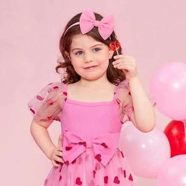 YanJie Baby Hair Bows for Girls Red Pink Newborn Headband Baby Pink Girls Bows Soft Nylon Hair Accessories Infant Toddler 3pcs/pack - Image 3