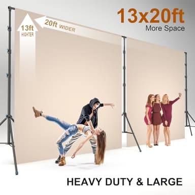 LINCO Backdrop Stand for Parties Heavy Duty Photography Video Studio Background Kit for Wedding Parties Photo Shooting (13x20 ft) - Image 2