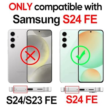 LeYi for Samsung Galaxy S24-FE Case: [𝗡𝗼𝘁 𝗳𝗶𝘁 𝗦𝟮𝟰 𝟱𝗚] Samsung S24 FE Case with S24FE Screen Protector X2 & Magnetic Stand, Military-Grade Cell Galaxy S 24 FE Phone, Black - Image 2