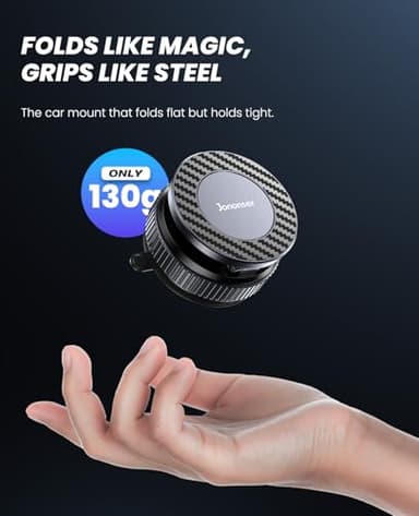 Jononser Car Phone Holder, 360°Adjustable Magnetic Phone Holder for Car, Foldable Suction Cup Phone Mount, Phone Holders for Your Car for iPhone 17/16/15/14/13/12 Series (Carbon Fiber) - Image 6