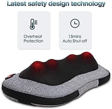 VIKTOR JURGEN Shiatsu Back Massager with Heat – Deep Tissue Massage for Neck, Shoulder, Leg, Upper & Lower Back Pain Relief, Electric Kneading 3D Massage Pillow Gifts for Men Women Dad, Mom, Christmas - Image 8