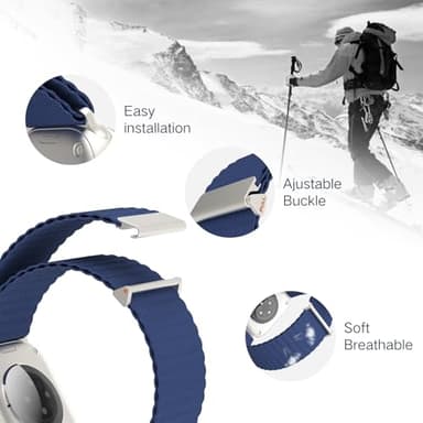 Sport Bands Compatible with Apple Watch Band 49mm 46mm 45mm 44mm 42mm for Women Men, Breathable Nylon Sport Loop Straps Wristbands for iWatch Series 10 9 8 7 6 SE 5 4 3 2 Ultra Ultra 2 - Image 3