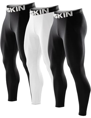 DRSKIN 3 Pack Men’s Compression Pants Tights Leggings Sports Baselayer Running Athletic Workout Active (Classic (B01 2P+WH 1P), 2XL) - Image 1