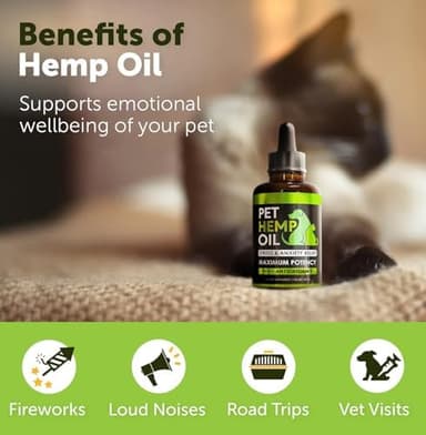 Hemp Oil for Dogs and Cats - Organic Hemp Oil Drops for Anxiety Relief, Stress,Pain, Calming, Sleep, Arthritis - Hip and Joint Support - Skin Health, Anti-Inflammatory - Omega 3-6-9 Pet Drops (2 Pack - Image 4