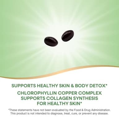 Nature’s Way Chlorofresh Chlorophyll Concentrate, Chlorophyll Supplements, Supports Detox Pathways* & Healthy Skin*, Chlorophyllin Copper Complex, Internal Deodorant*, 90 Softgels (Packaging May Vary) - Image 3