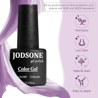 JODSONE Gel Nail Polish Kit 60 PCS with U V Light Soak off Base Top Coat 55 Shine Colors Gel Nail Kit Bright and Dark Brown Wine Red Series Manicure Set for Women and Girls - Image 4