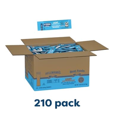 Hellmann's Light Mayonnaise Stick Packets Easy Open, Condiment for Sandwiches, Salads, Mayo Made with 100% Cage Free Eggs, Gluten Free, 0.38 oz, Pack of 210 - Image 3