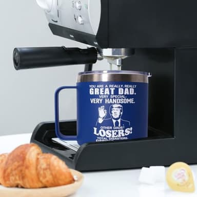 Fathers Day Dad Gifts from Daughter Son,Birthday Gifts for Dad,Stepdad,Father-in Law,Daddy - Gift for Men Papa Grandpa Uncle -14 oz Blue Tumbler Mug - Image 6