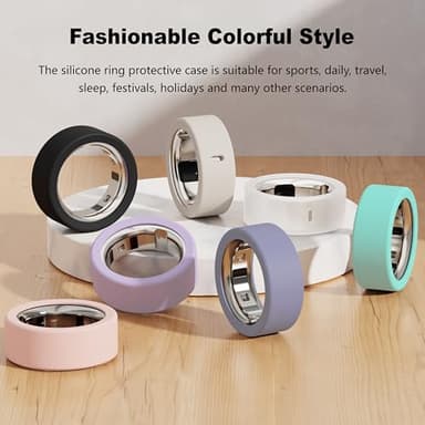 Snyeest Protector Compatible for Oura Ring 4/Gen 3 Cover,Silicone Anti-Scratch Elastic Ring Finger Case Woking Out Gym for Women Men- Clear+Starlight- M for 8/9/10/11 - Image 9