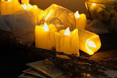 12 Battery Operated Flameless LED Votive Candles with Timer Realistic Flickering Electric Tea Lights Set Bulk Baptism Wedding Party Decoration Kitchen Home Decor Table Centerpieces Batteries Included - Image 5
