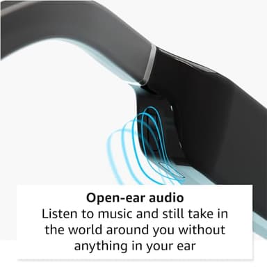 Amazon Echo Frames, an Alexa device (newest model), Smart glasses with Alexa, Rectangle frames in Classic Black with blue light filtering lenses - Image 5