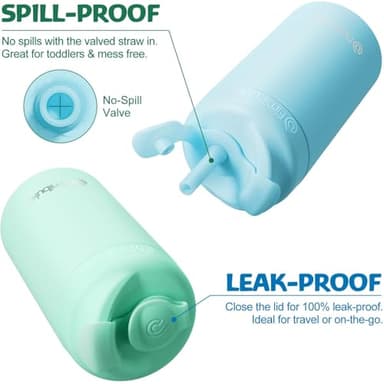 Fimibuke Kids & Toddler Cups, 10 OZ Spill Proof Straw Cups for Toddlers, 4 Pack Leak-Proof Kid Insulated Tumbler with Screw-On Lid & Silicone Straw with Stopper, Stainless Steel Sippy Cup for Girl Boy - Image 5