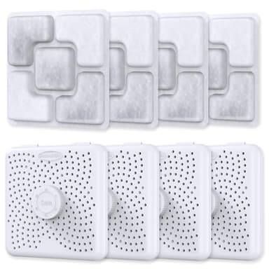 KuangBiao 4-Pack Desiccant Bags for Pet Food Storage & Automatic Feeders | Moisture Absorbers with Holder Case & Sticker | Keep Dry, Fresh - Image 1