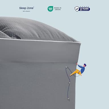 SLEEP ZONE Mattress Topper Full Size, Extra Thick Fitted Mattress Pad for Back Pain, Plush and Support Mattress Cover, Deep Pockets Mattress Protector, Hotel Quality (Grey, Full) - Image 4