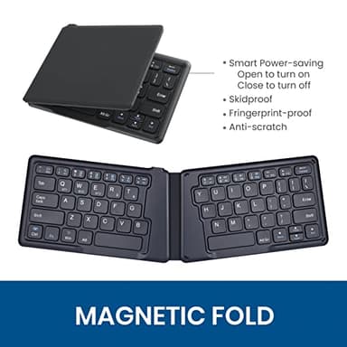 Perixx PERIBOARD-805E US, Wireless Foldable Ergonomic Bluetooth Keyboard, Ultra-Thin X Type Keys, Compatible with iOS, Android, or Windows Smartphone, Tablet, or Laptops, US English - Image 6