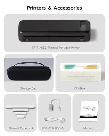 Portable Printers Wireless for Travel, Bluetooth Inkless Thermal Printer Support 8.5" X 11" US Letter, Mobile Printer for Phone Laptop, with Case and 4 Rolls Thermal Paper Kit, for Home Office Receipt - Image 9