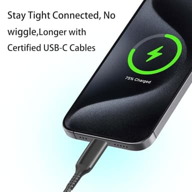 Awnuwuy [2PACK 10FT] USB Type C Charging Cable Grey,Long Android Auto Cable, USB A to USB C Quick Charge Cord for iPhone 15/15 Pro/15 Plus/15 Pro Max,Samsung Galaxy S24 A15 S23 S22 S21 S10,Moto Z4 Z3 - Image 2