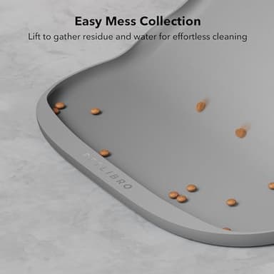 PETLIBRO Dog Food Mat, Safety Silicone Cat Food Mat for Feeder & Fountain, Waterproof Dog Bowl Mat, Raised Edge Spill Protection Floor, Cove Feeding Mat for AF005, AF103 Single Tray, 17.7"x12" - Image 8