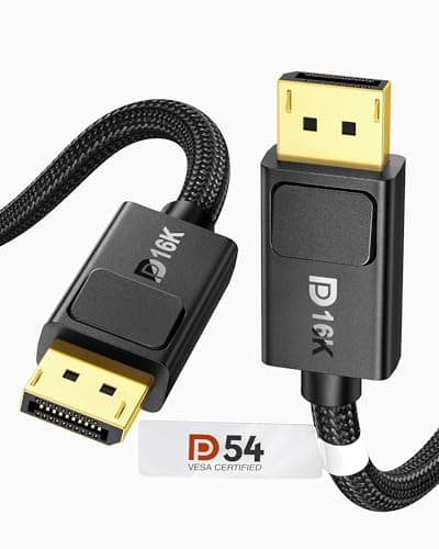 Silkland 54Gbps DisplayPort Cable 2.1 [VESA Certified], [8K@165Hz, 4K@480Hz 360Hz 240Hz] DP 2.1 Cable 16K, DP54 HDR DSC 1440P Display Port Cord Compatible G-Sync Gaming Monitor 5090 7900XTX, 6.6FT - Image 1