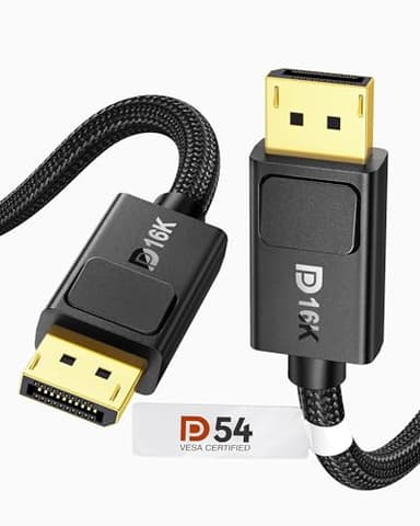 Silkland 54Gbps DisplayPort Cable 2.1 [VESA Certified], [8K@165Hz, 4K@480Hz 360Hz 240Hz] DP 2.1 Cable 16K, DP54 HDR DSC 1440P Display Port Cord Compatible G-Sync Gaming Monitor 5090 7900XTX, 6.6FT - Image 1