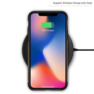 Tasikar Compatible with iPhone Xs & iPhone X Slim Case, Wood Grain Design, Easy Grip, Wireless Charging Compatible, Teak - Image 5
