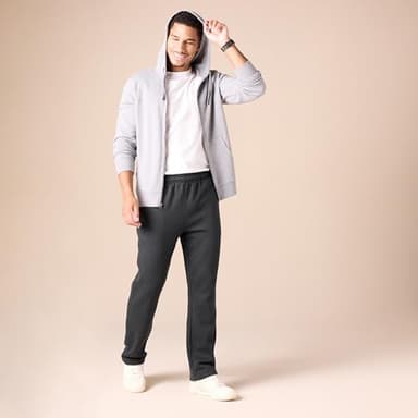 Amazon Essentials Men's Fleece Open Bottom Sweatpant (Available in Big & Tall), Washed Black, X-Large - Image 5